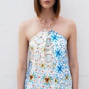 Zara Printed Scarf Top Chain Halter